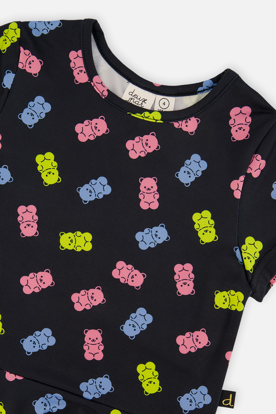 Short Sleeve Dress Black Printed Gummy Bears - J20Z85_2J033