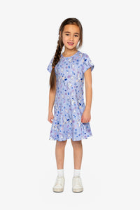 Short Sleeve Dress Purple Unicorn Print - J20Z85_2J289