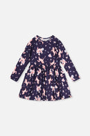 Long Sleeve Dress Navy Unicorn Print - J20Z86_2J083