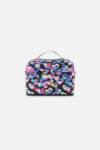 Lunch Box Black Printed With Hearts - J20ZBL_2J028