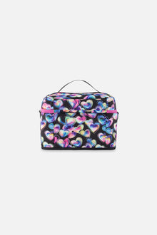 Lunch Box Black Printed With Hearts - J20ZBL_2J028