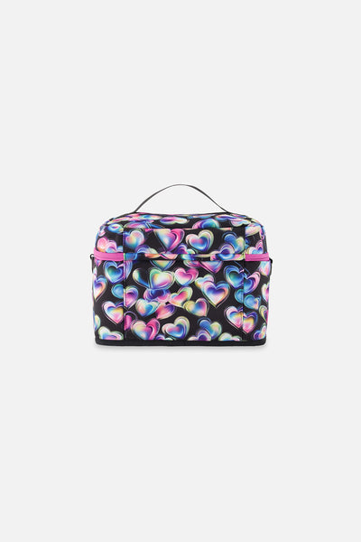 Lunch Box Black Printed With Hearts - J20ZBL_2J028