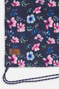 Drawstring Bag Blue Floral Print - J20ZSC_2J023