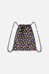 Drawstring Bag Black Printed Gummy Bears - J20ZSC_2J033