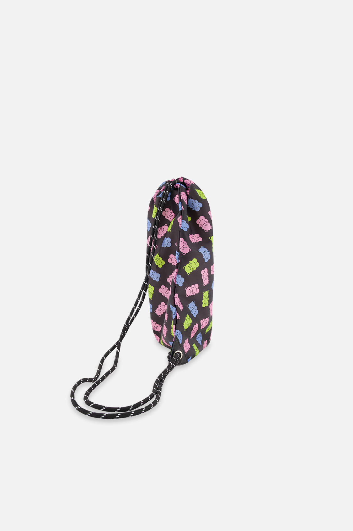 Drawstring Bag Black Printed Gummy Bears - J20ZSC_2J033