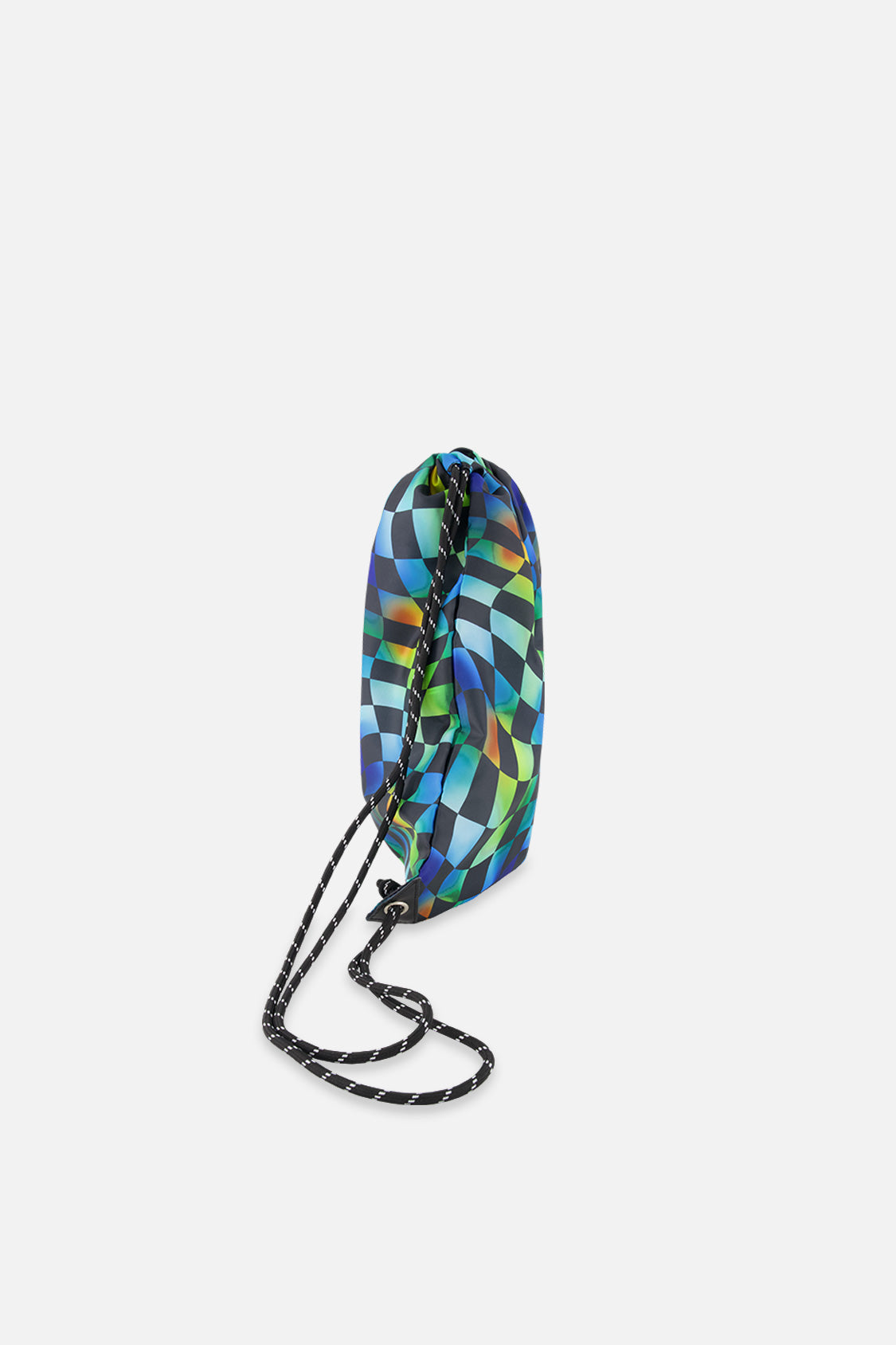 Drawstring Bag Blue Checkered Print - J20ZSC_2J054