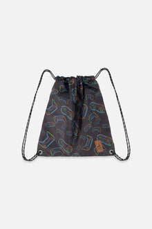 Drawstring Bag Black Printed Controller - J20ZSC_2J090