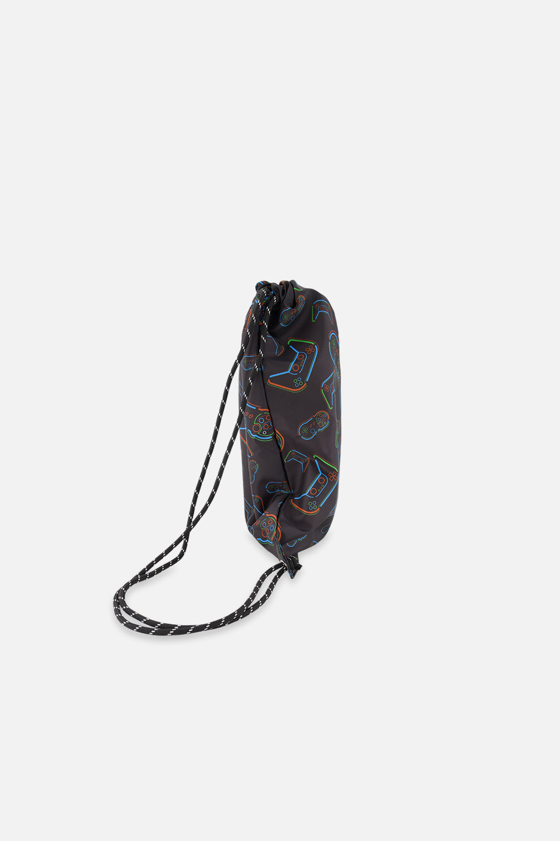 Drawstring Bag Black Printed Controller - J20ZSC_2J090
