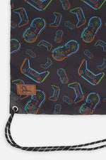 Drawstring Bag Black Printed Controller - J20ZSC_2J090