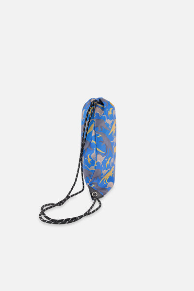 Drawstring Bag Blue Dinosaur Print - J20ZSC_2J091