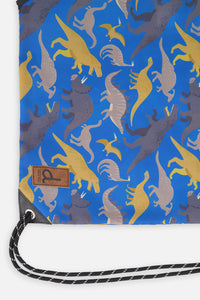 Drawstring Bag Blue Dinosaur Print - J20ZSC_2J091
