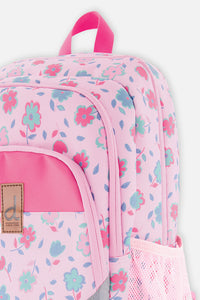 Little Kids Backpack Pink Printed Flowers - J20ZSD2_2J084