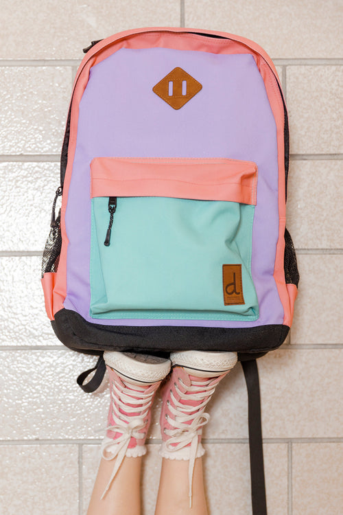 Kids Backpack Lavender, Turquoise And Orange - J20ZSD3_05640