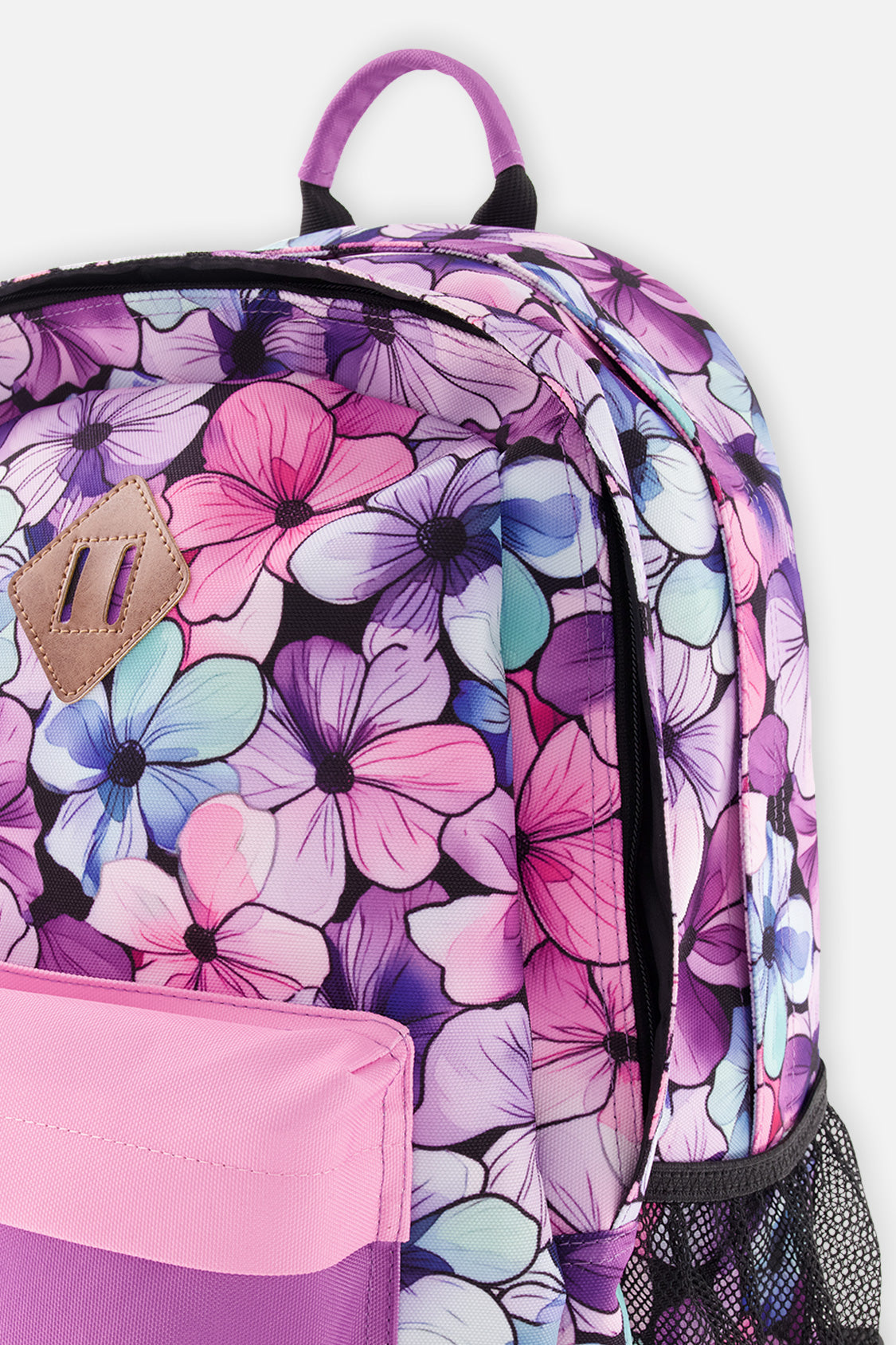 Kids Backpack Black Floral Print - J20ZSD_2J021