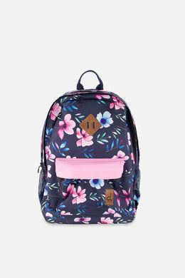 Kids Backpack Blue Floral Print - J20ZSD_2J023
