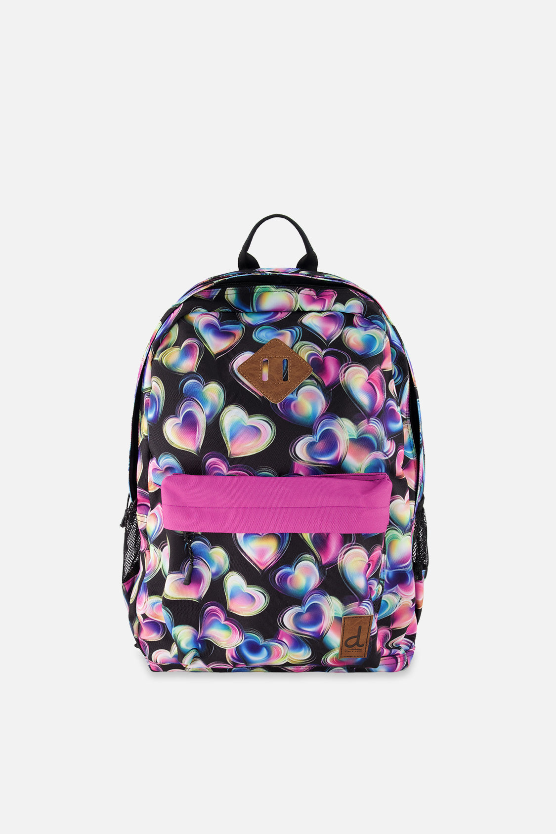 Kids Backpack Black Printed With Hearts - J20ZSD_2J028