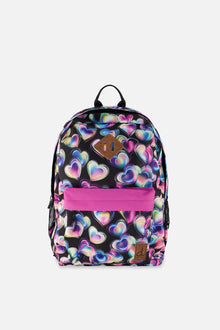 Kids Backpack Black Printed With Hearts - J20ZSD_2J028