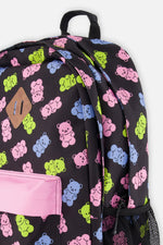 Kids Backpack Black Printed Gummy Bears - J20ZSD_2J033