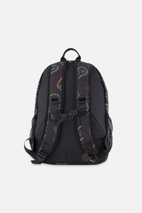 Kids Backpack Black Printed Controller - J20ZSD_2J090