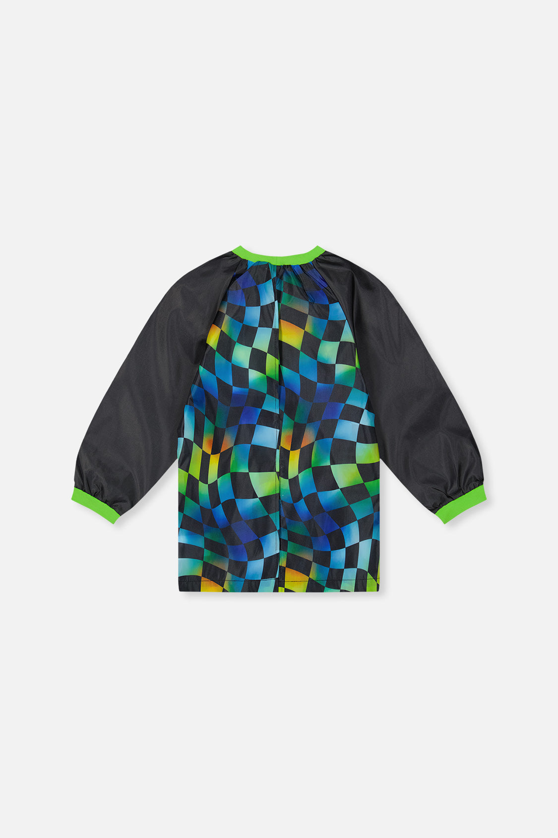 Tablier bleu imprimé damier