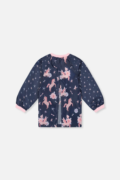 Apron Navy Unicorn Print