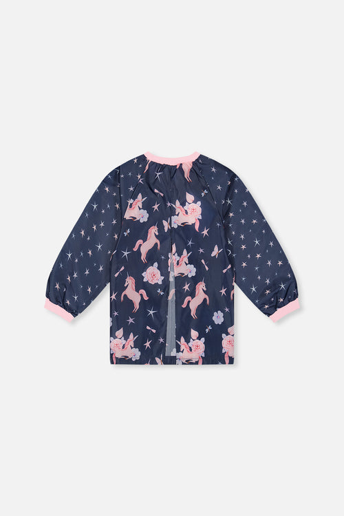 Apron Navy Unicorn Print
