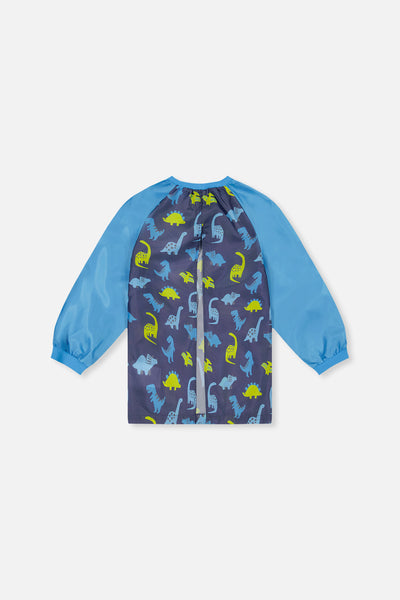 Tablier bleu imprimé dinos