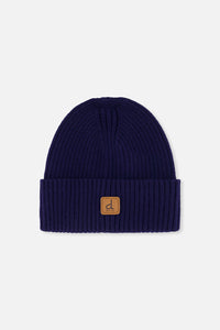 Ribbed Knit Hat Navy Blue - J20ZW01_04790