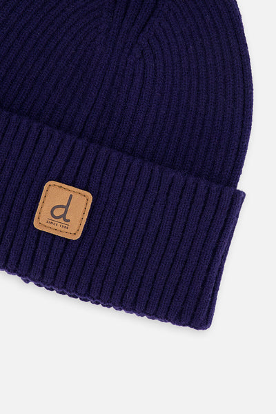 Ribbed Knit Hat Navy Blue - J20ZW01_04790