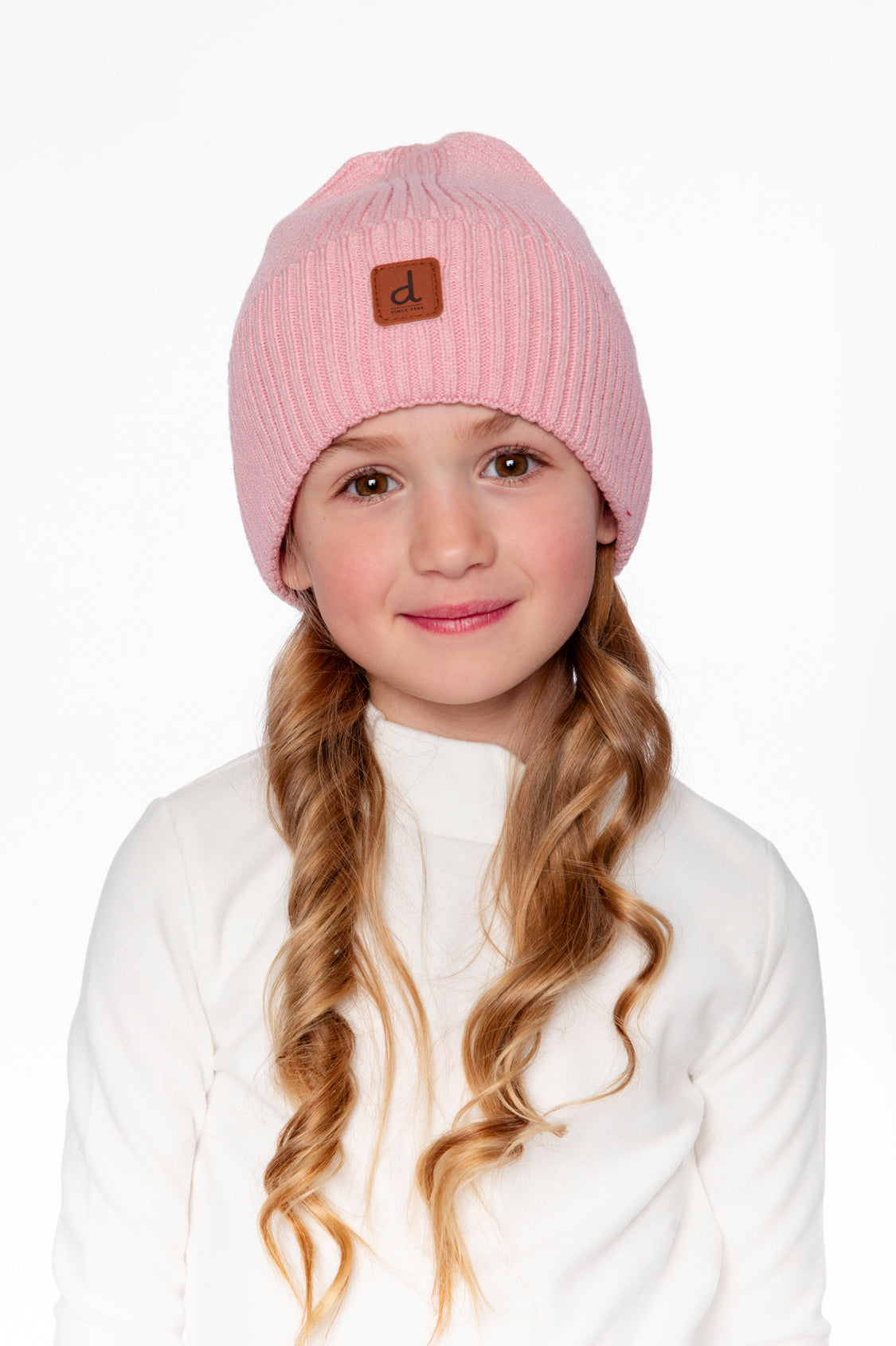 Ribbed Knit Hat Pale Dusty Pink - J20ZW01_06220