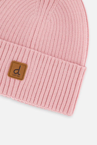 Ribbed Knit Hat Pale Dusty Pink - J20ZW01_06220