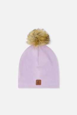 Baby Jersey Hat With Pompom Lavender - J20ZW03B_05640