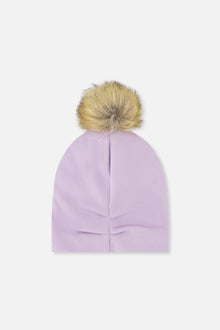 Baby Jersey Hat With Pompom Lavender - J20ZW03B_05640