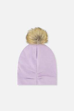Baby Jersey Hat With Pompom Lavender - J20ZW03B_05640