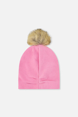 Baby Jersey Hat With Pompom Pink - J20ZW03B_06240