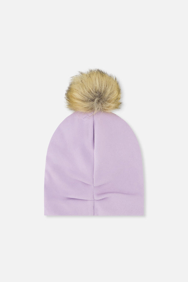 Jersey Hat With Pompom Lavender - J20ZW03_05640