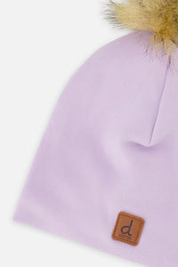 Jersey Hat With Pompom Lavender - J20ZW03_05640