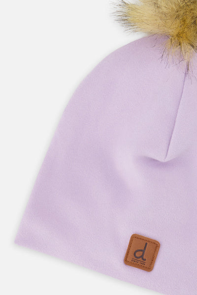 Jersey Hat With Pompom Lavender - J20ZW03_05640