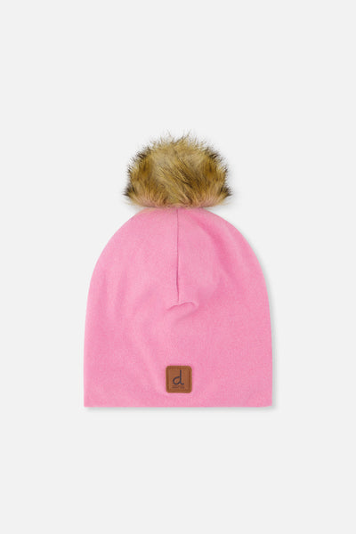 Jersey Hat With Pompom Pink - J20ZW03_06240
