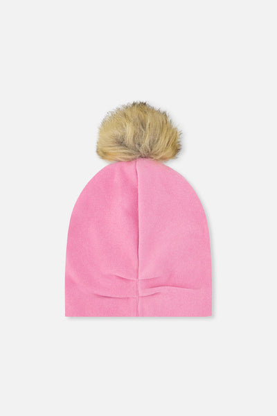 Jersey Hat With Pompom Pink - J20ZW03_06240
