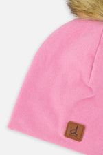 Jersey Hat With Pompom Pink - J20ZW03_06240