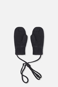 Baby Knit Mittens With String Black - J20ZW06_09990