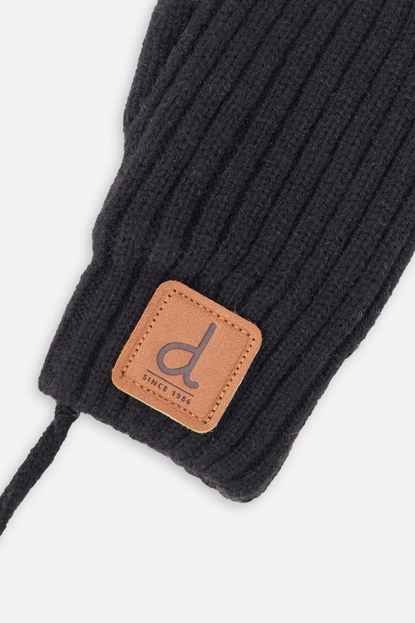 Baby Knit Mittens With String Black - J20ZW06_09990