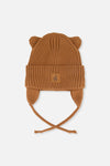 Baby Knit Hat With Strings Brown Sugar - J20ZW08_01740