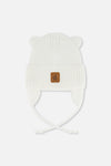 Baby Knit Hat With Strings Off-White - J20ZW08_01880