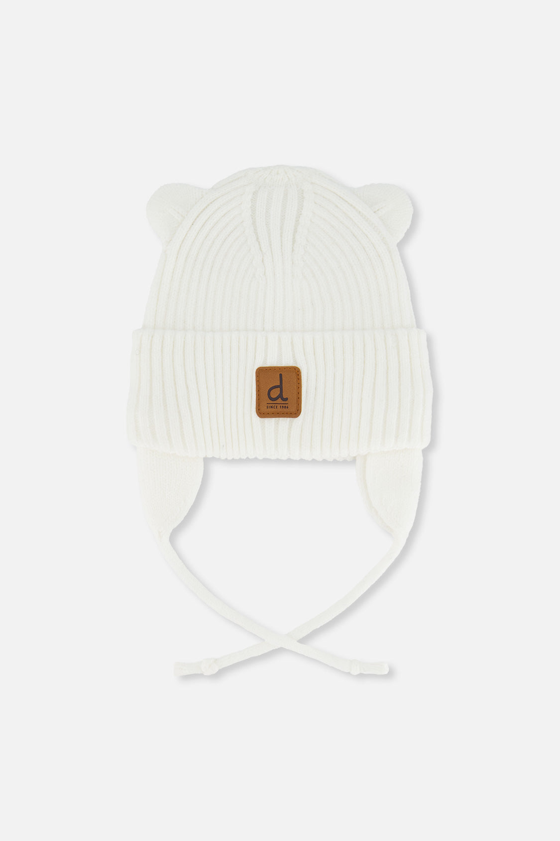 Baby Knit Hat With Strings Off-White - J20ZW08_01880