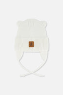 Baby Knit Hat With Strings Off-White - J20ZW08_01880