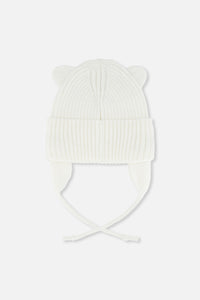 Baby Knit Hat With Strings Off-White - J20ZW08_01880