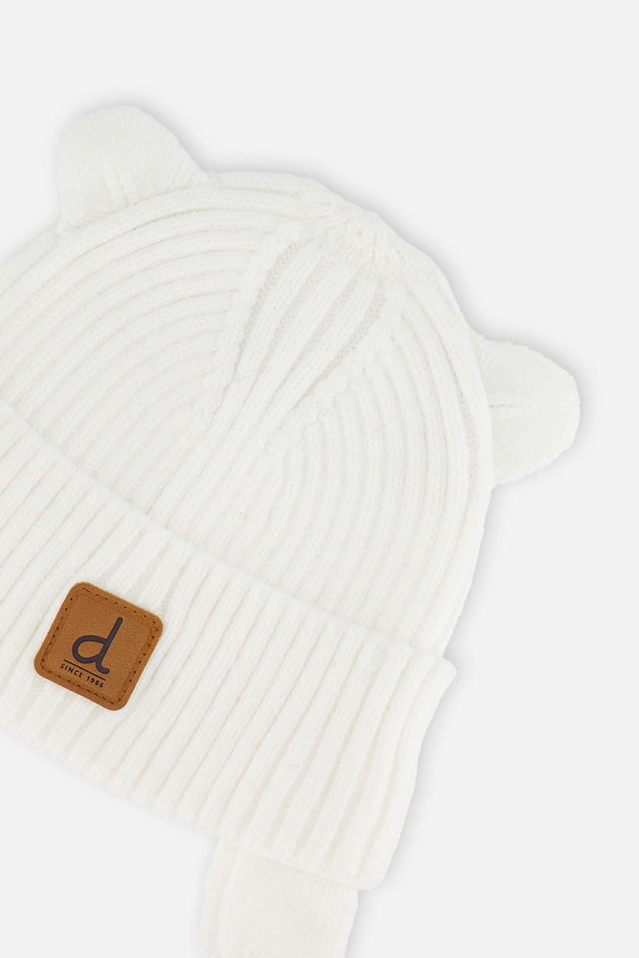 Baby Knit Hat With Strings Off-White - J20ZW08_01880