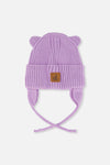 Baby Knit Hat With Strings Lavender - J20ZW08_05440